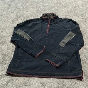 FAT FACE the iconic AIRLIE mens quarter zip pullover Sweatshirt Blue Large